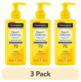 (3 Pack)  Beach Defense SPF 70 Sunscreen Lotion, Oil-Free, 8.5 Oz